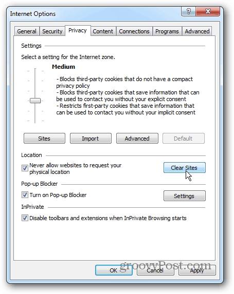 Поверителност на Windows 7 IE 10