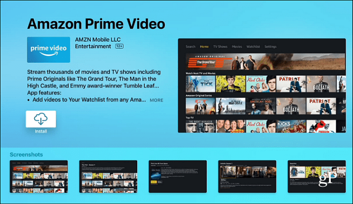 Инсталирайте Amazon Prime Video Apple TV