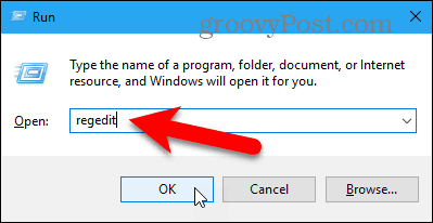 Отворете редактора на системния регистър в Windows 10