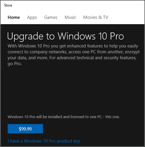 Windows 10 Pro Key Key Store Microsoft