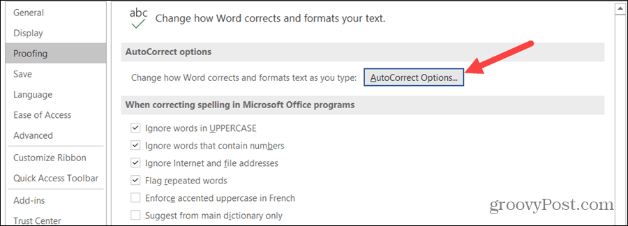 Опции за автоматично коригиране в Windows