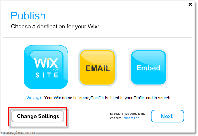опции за публикуване на вашия безплатен уебсайт wix