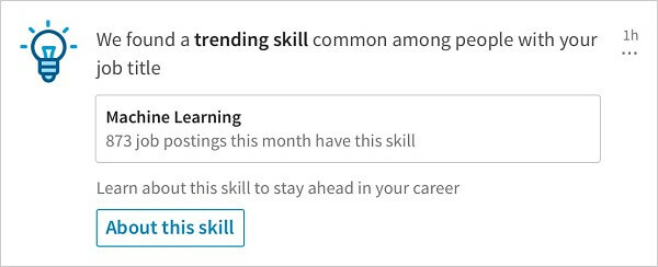 LinkedIn пусна ново известие, което споделя подходящи тенденционни умения сред хората с една и съща длъжност.