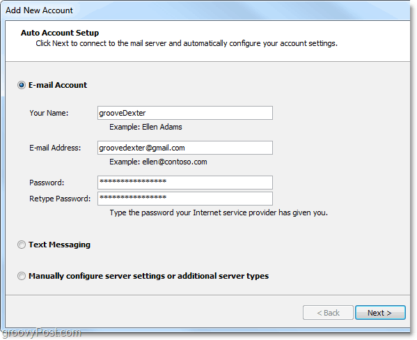 въведете идентификационните си данни за акаунта в gmail