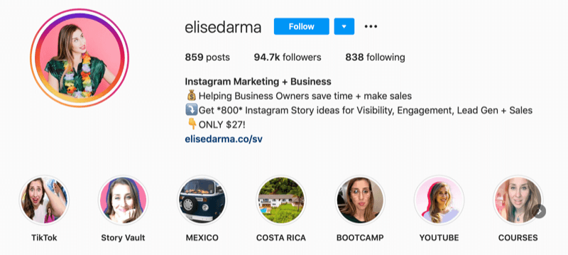 Elise Darma Instagram профил