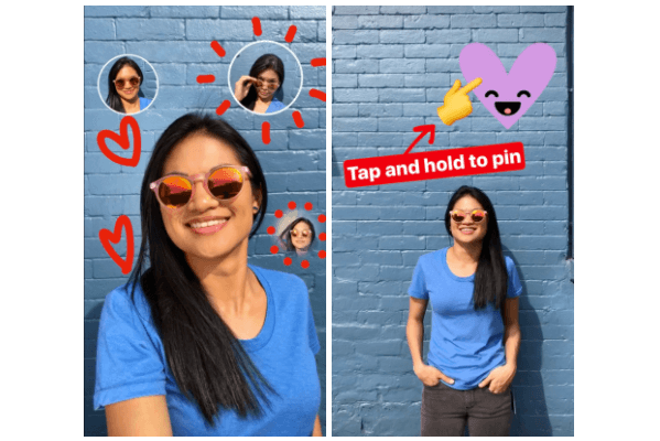 Instagram пусна нова функция, която се нарича Pinning, която позволява на потребителите да конвертират всяка снимка или текст в стикер за своите видеоклипове или изображения в Instagram Stories, дори селфи.