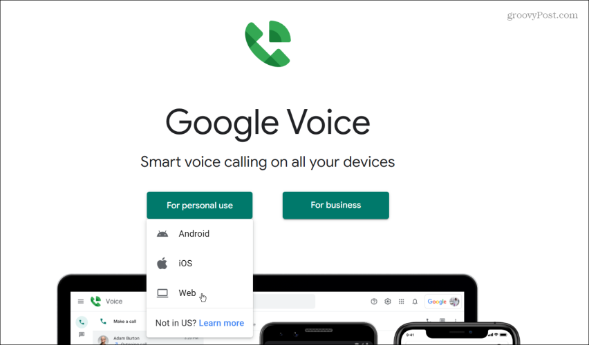 използвайте Google Voice, за да извършвате повиквания от компютър