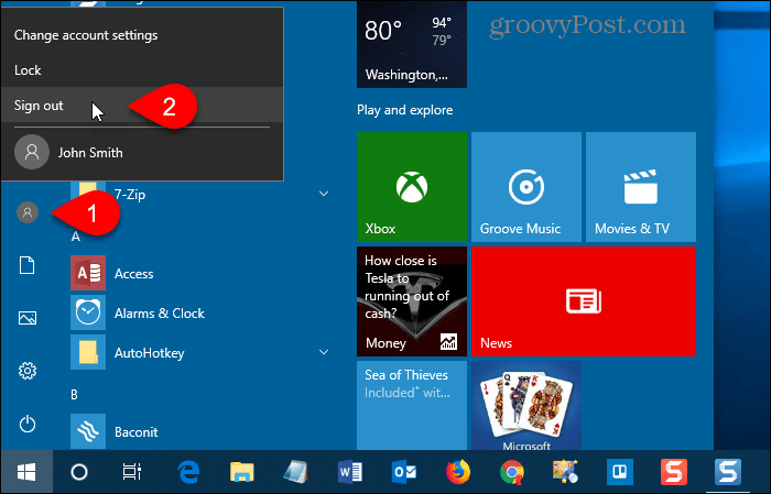 Изход от Windows 10