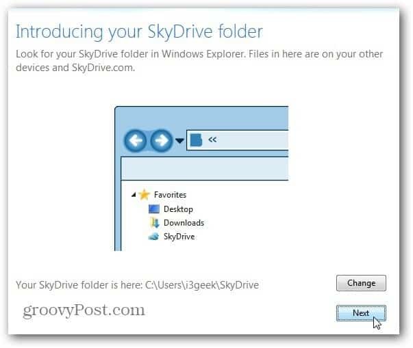 Местоположение на SkyDrive