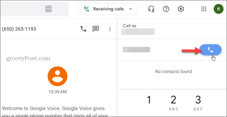 провеждайте разговори Google Voice