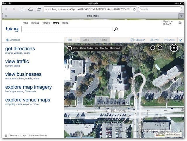 Bing Maps iPad