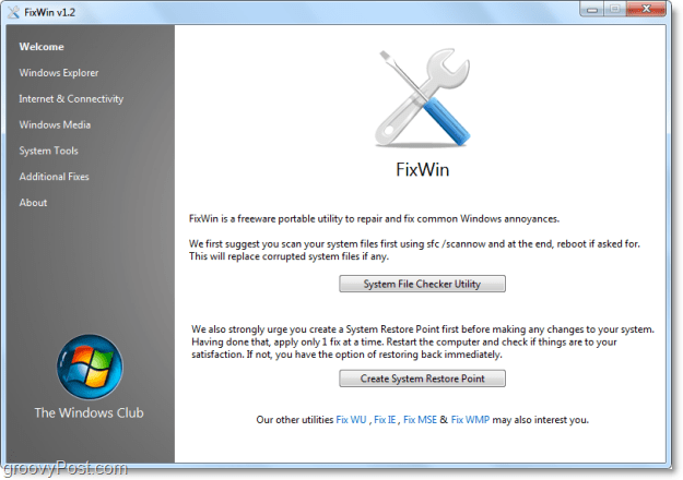 Fix 50 често срещани проблеми на Windows 7 с FixWin [groovyReview]