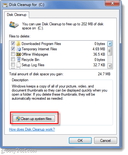 почистване на системни файлове в Windows 7