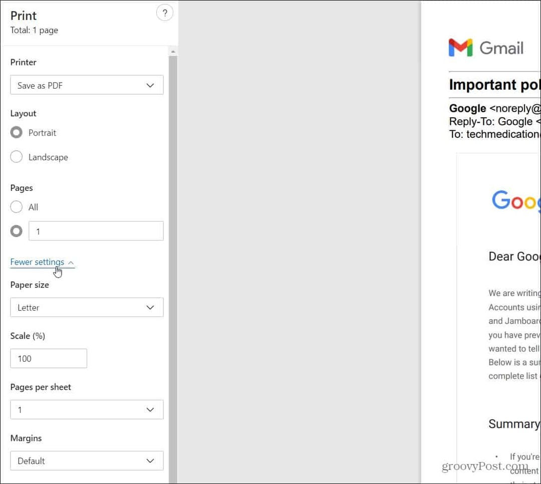 Как да запазите съобщение в Gmail като PDF