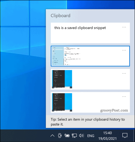 Панелът на клипборда на Windows 10