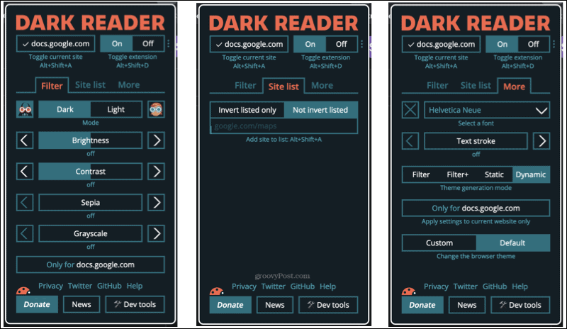 Добавка за Dark Reader във Firefox